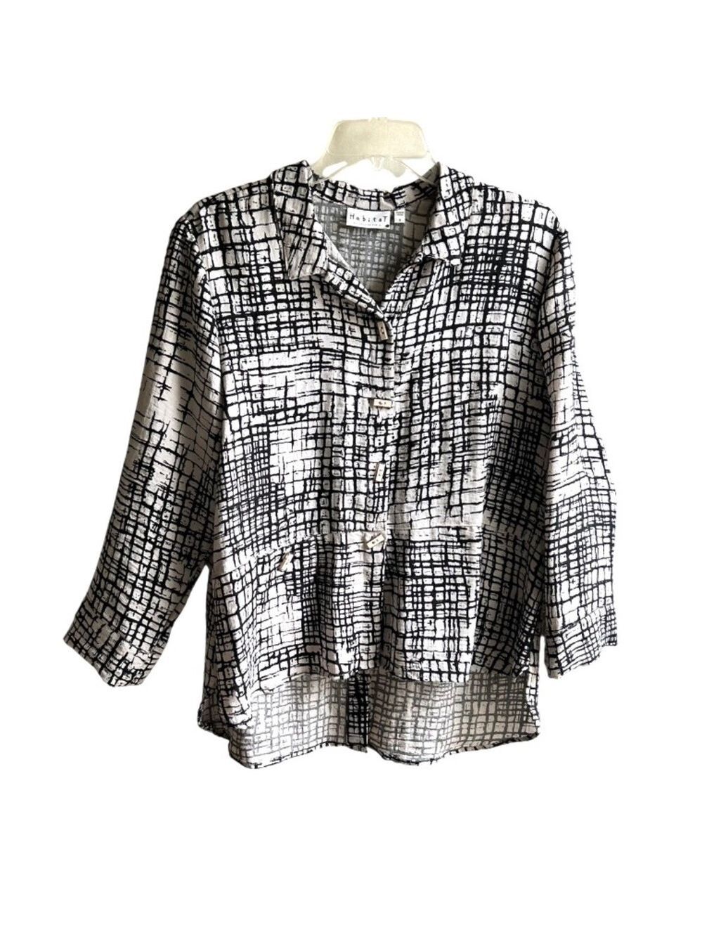 Habitat clothes to live in Lightweight Button Front Long Sleeve Blouse